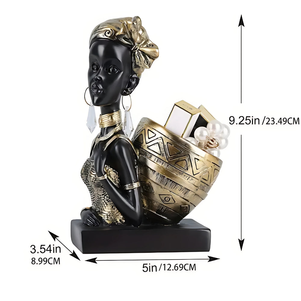 Elegant Black Female Figure Jewelry Holder
