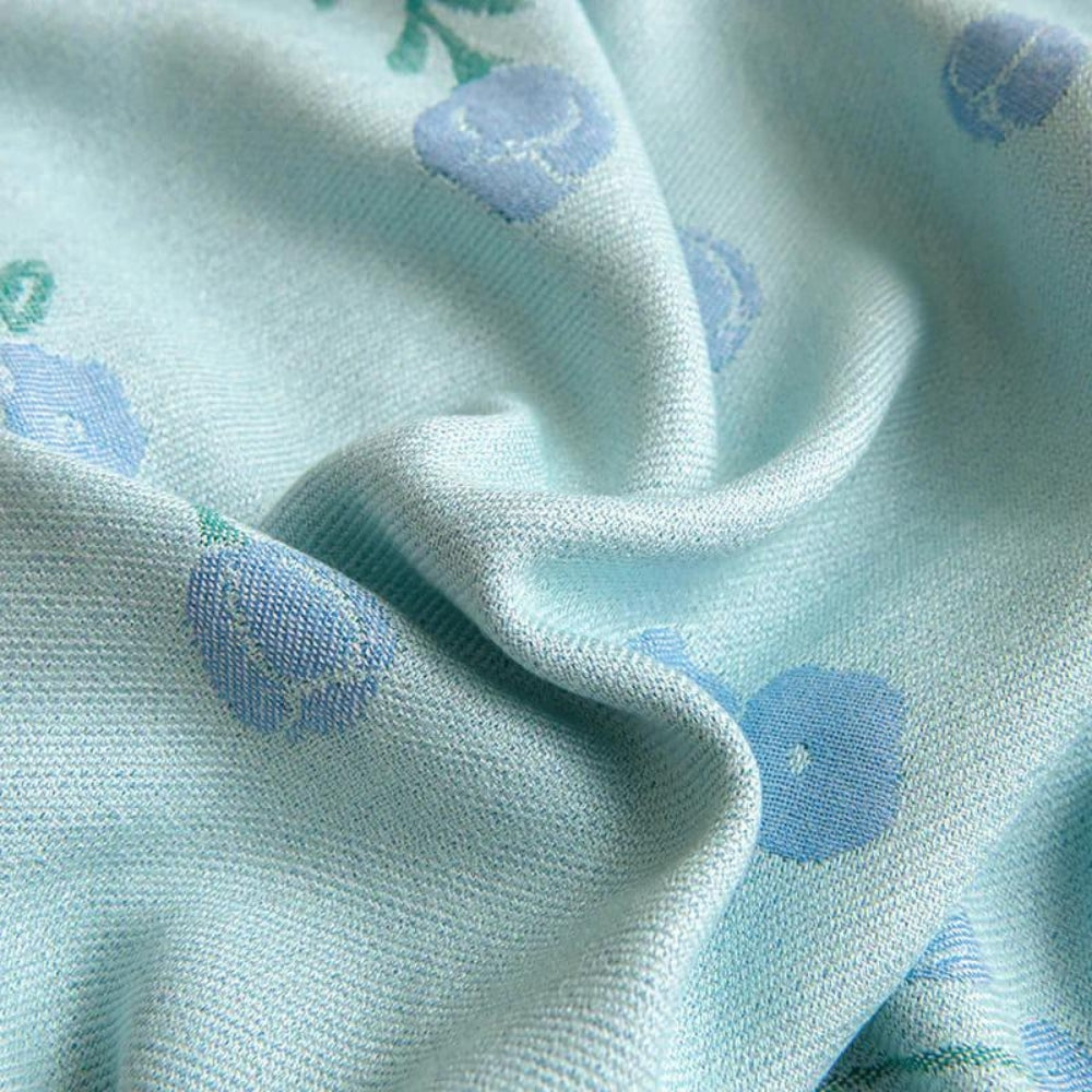 Reversible Blue Floral Bamboo Fiber Cooling Blanket
