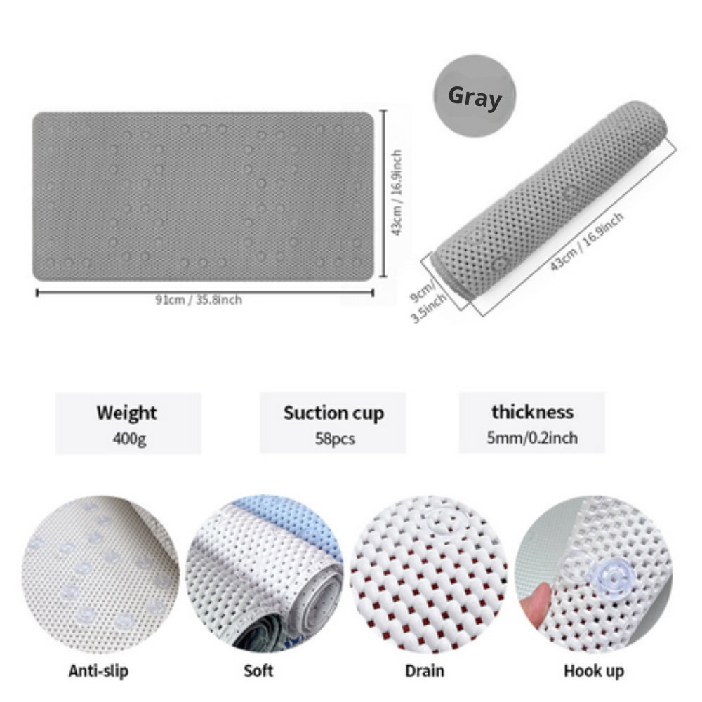 Deluxe Soft Non-Slip Bathtub Mat with Suction Cups