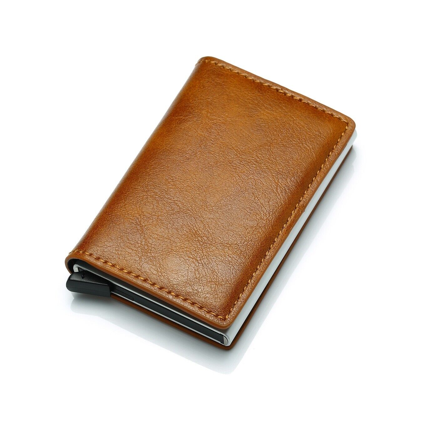 Compact RFID-Blocking Aluminum Card Holder with Money Clip