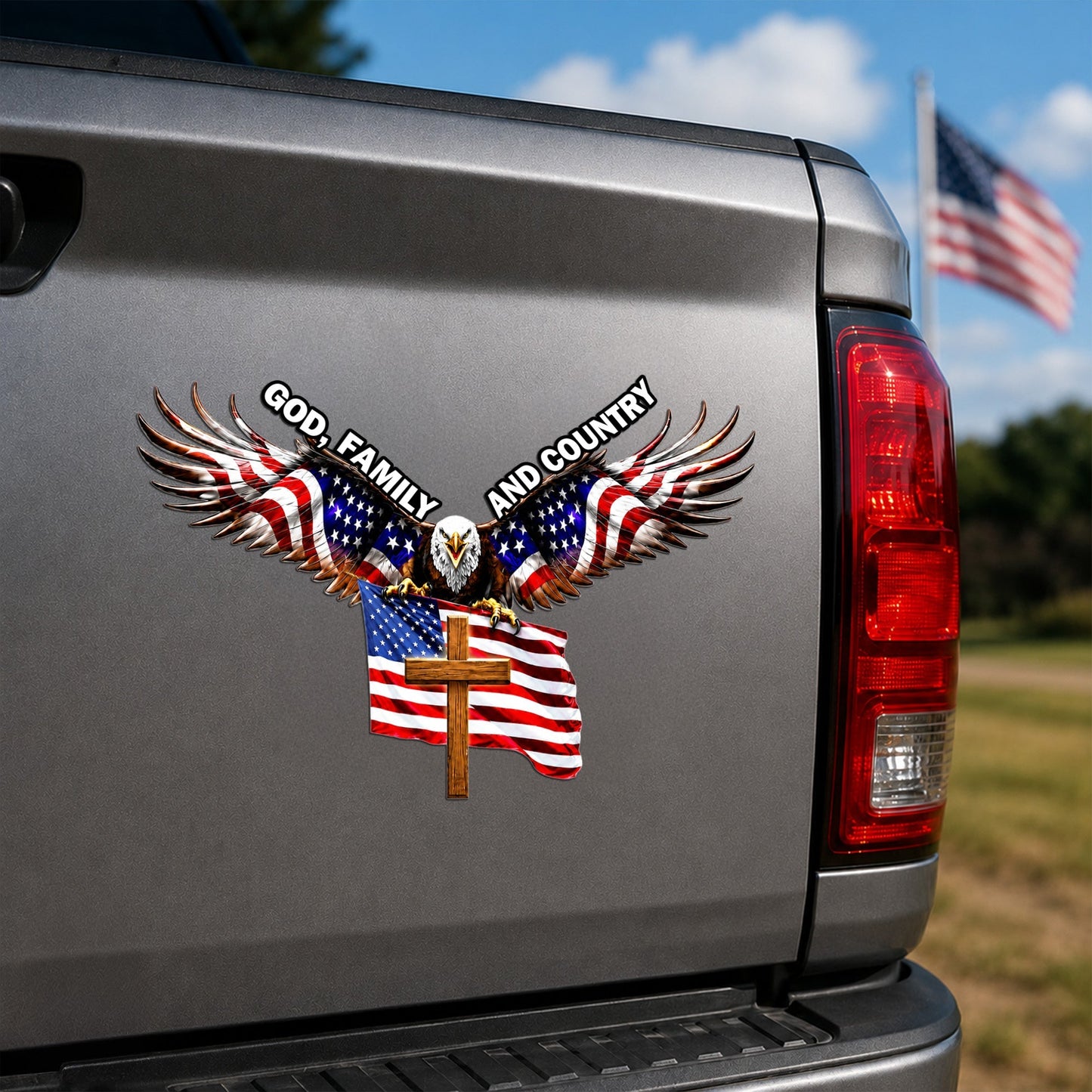 Eagle Cross Die Cut Magnet - Patriotic Gift for Veterans and Father's Day
