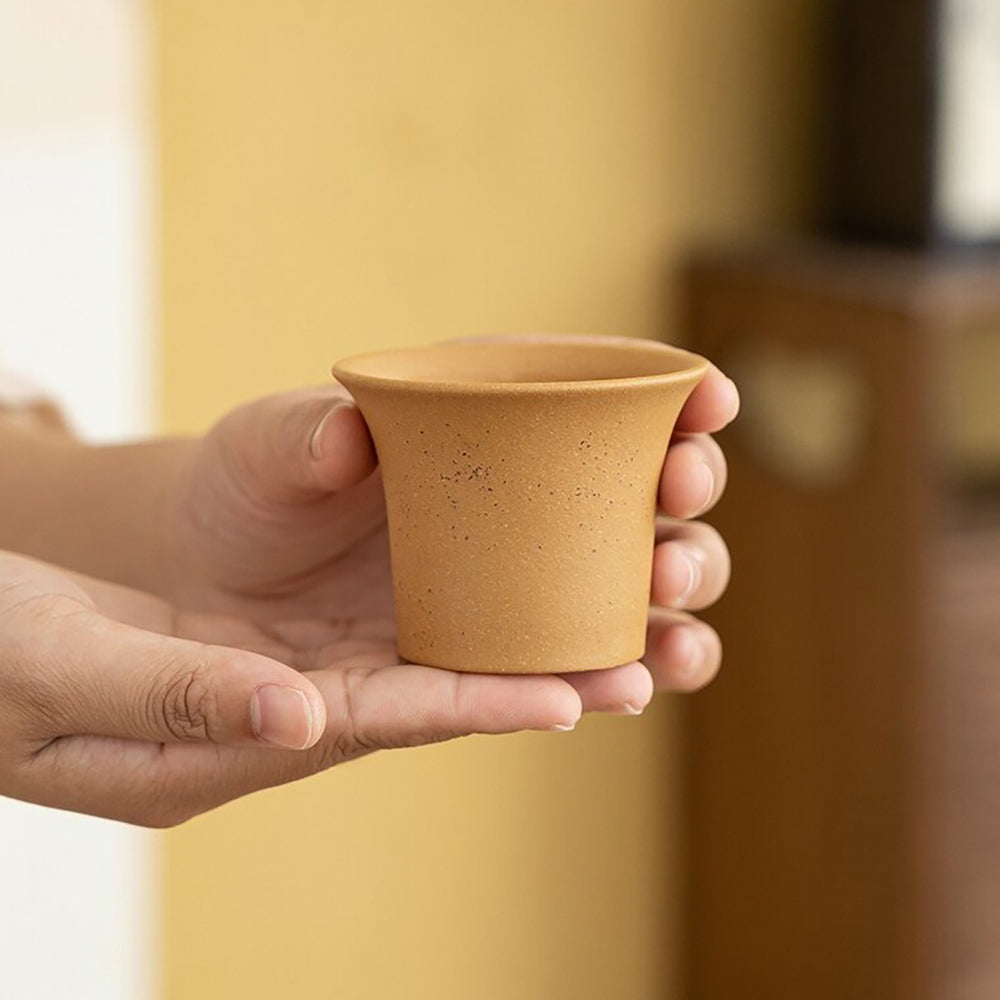 Handcrafted Yixing Purple Clay Tea Cup Set - Five Elements Design