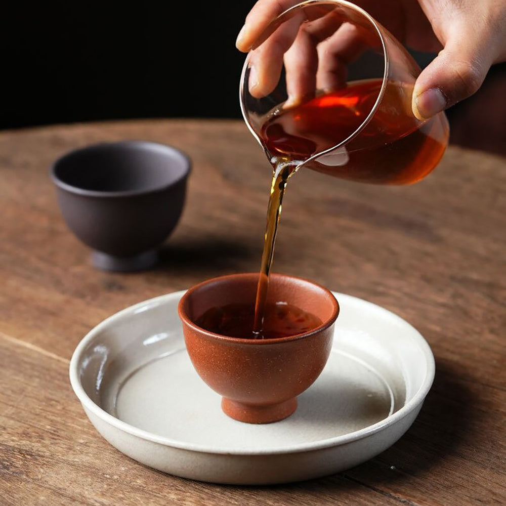 Handmade Purple Clay Goblet Tea Cup Set