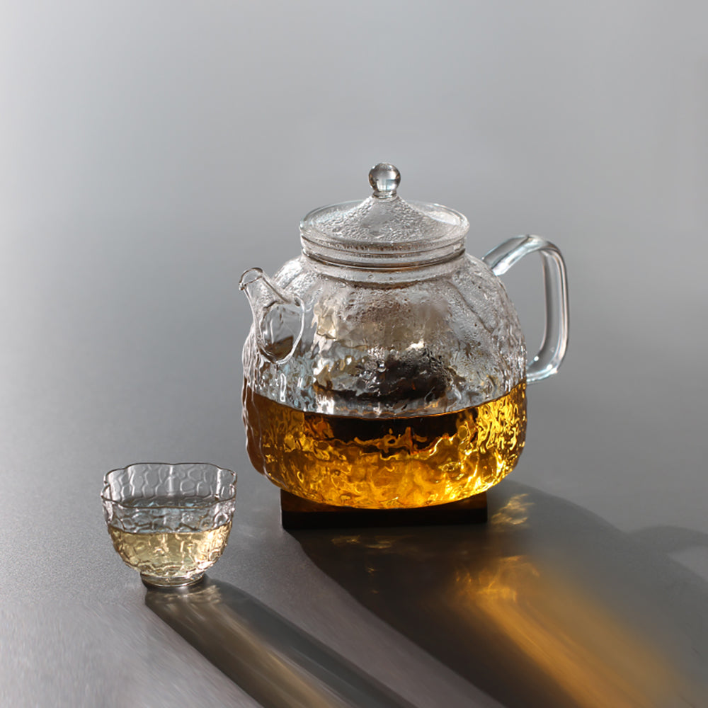 Tree Grain Borosilicate Glass Teapot with Steam Infuser
