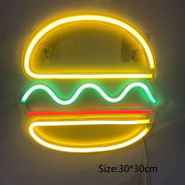 Neon Tacos LED Night Light for Restaurants and Kitchens