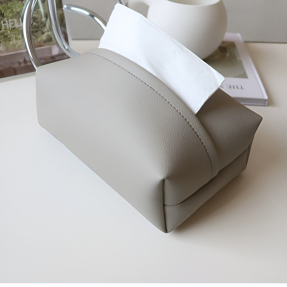 Stylish PU Leather Tissue Case for Home and Office