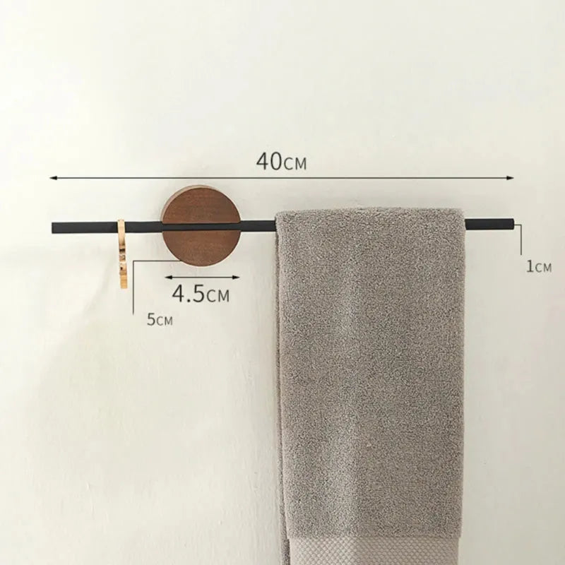 Modern Wall-Mounted Towel Rack in Gold or Black