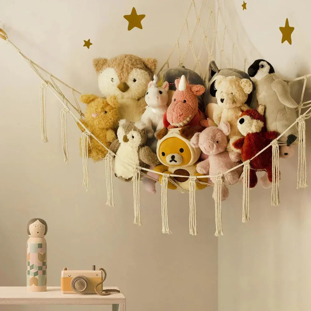 Cotton Rope Toy Hammock for Stuffed Animals - Corner Storage Solution