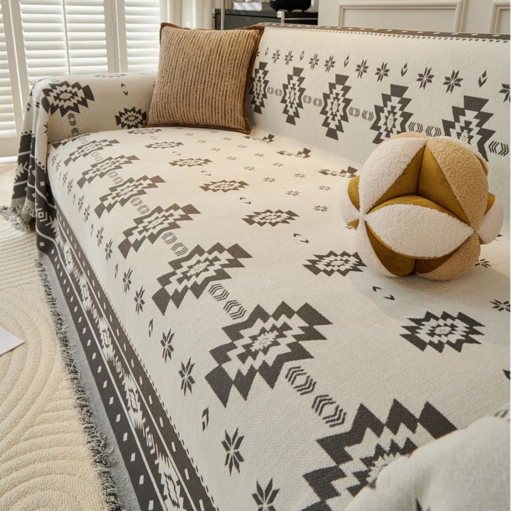 Reversible Tribal Chenille Sofa Cover