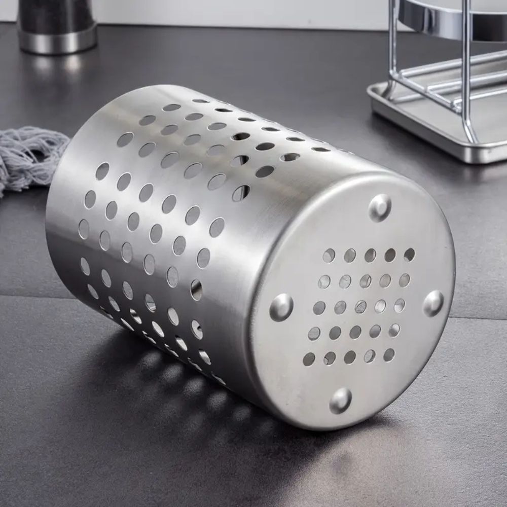 Stainless Steel Kitchen Cutlery Organizer with Drainage Tray