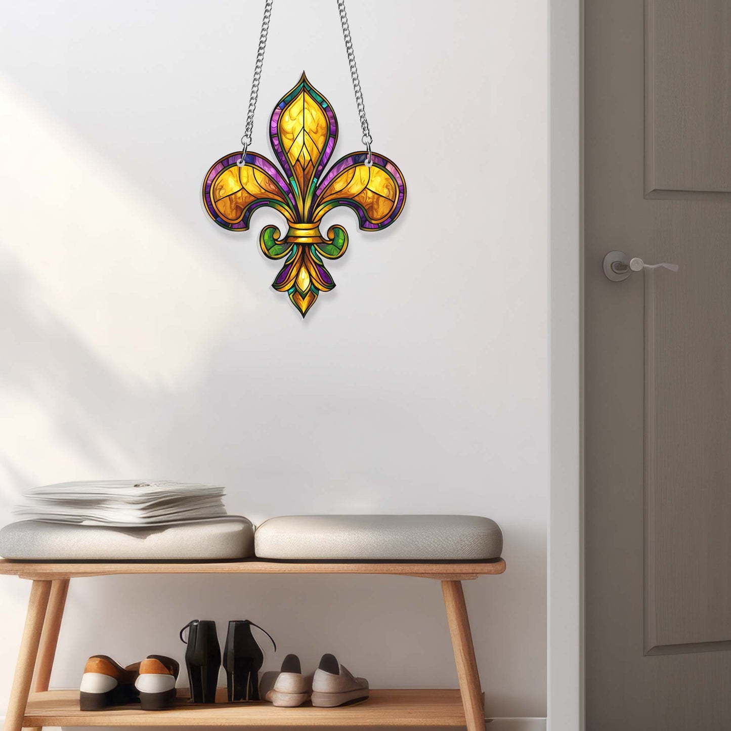 Fleur De Lis Acrylic Suncatcher for Mardi Gras Decor