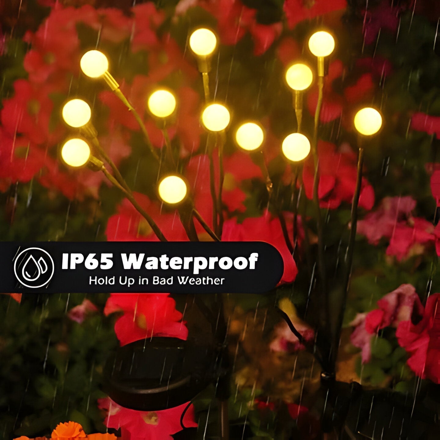Solar-Powered Firefly Garden Lights with Flexible Motion