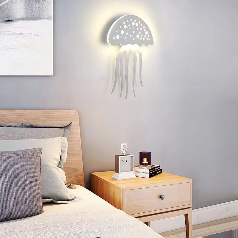 LED Jellyfish Wall Lamp - Unique Nautical Decor