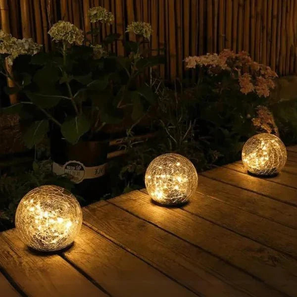 Solar Cracked Glass Outdoor Garden Lamp