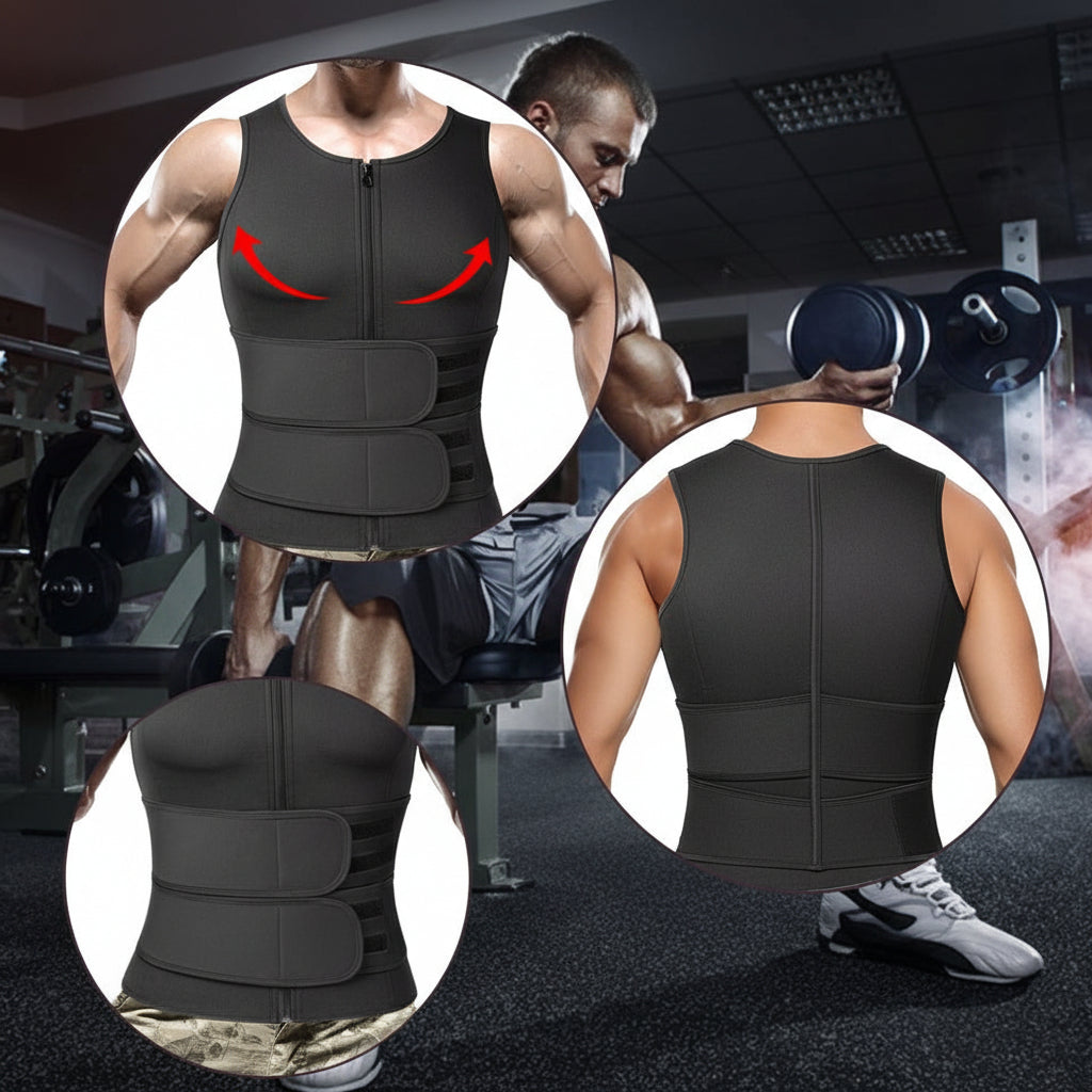 Neoprene Sauna Vest for Men - Slimming Core Support Fitness Gear