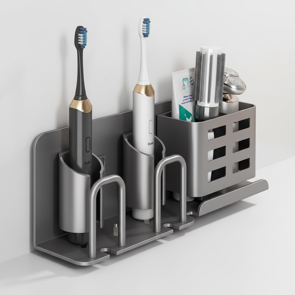 Wall-Mounted Rust-Free Aluminium Toothbrush Holder