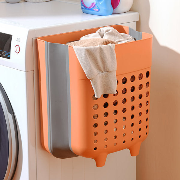 Foldable Wall-Mounted Laundry Basket with Ventilated Design