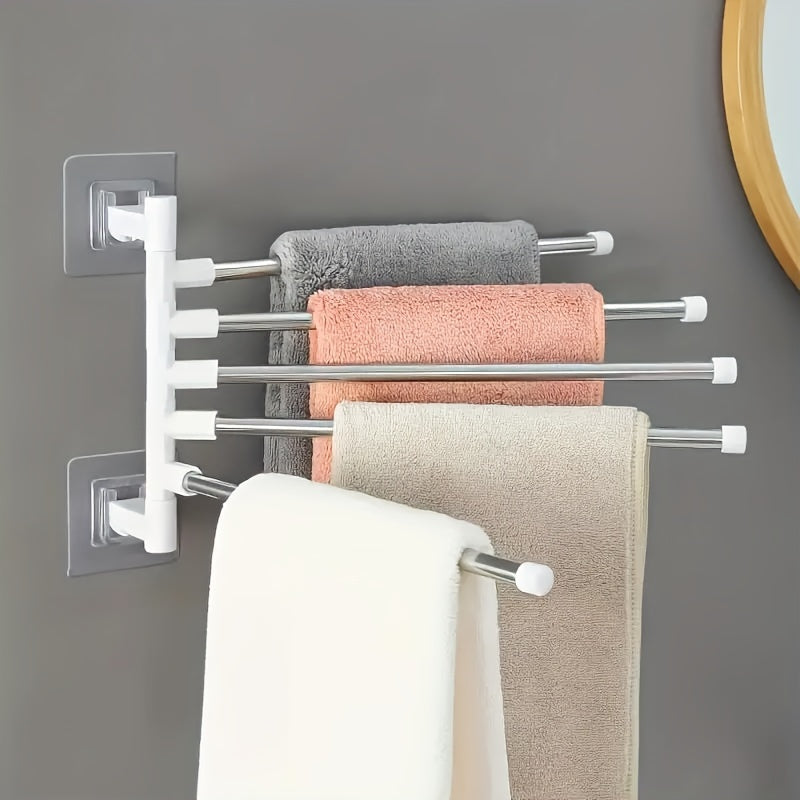 Wall-Mounted Swivel Towel Holder with 5 Arms
