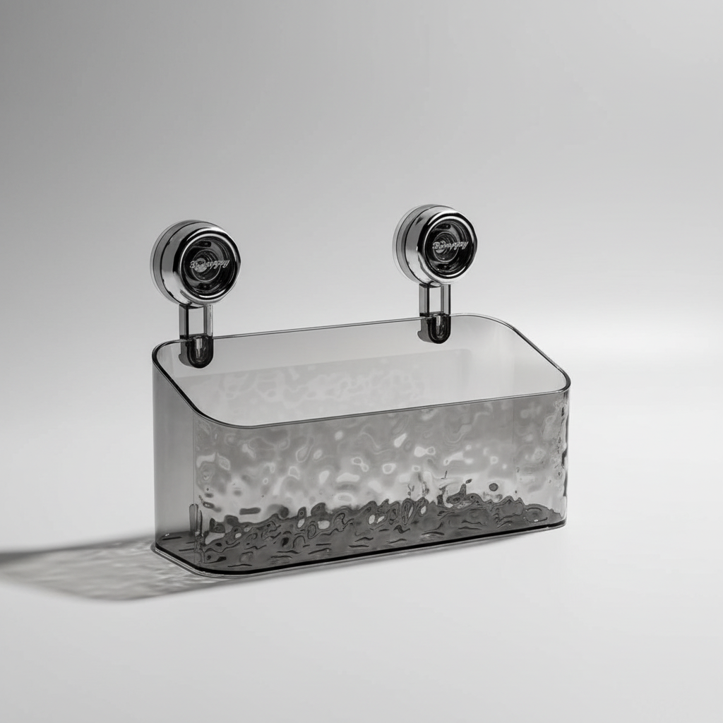 Transparent Suction Cup Wall Organizer for Bathroom and Kitchen