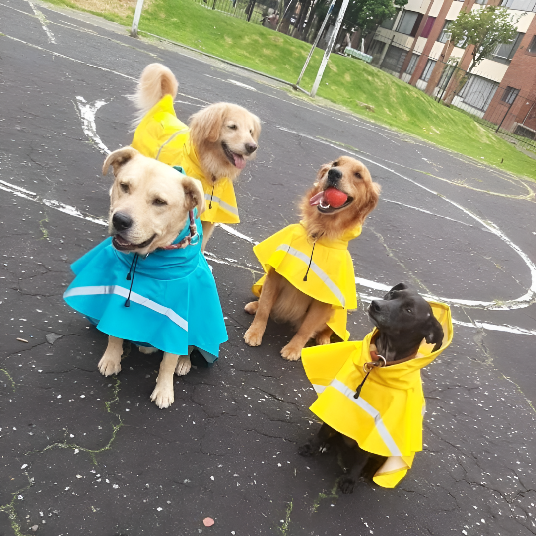 Waterproof Dog Rain Jacket with Reflective Tape