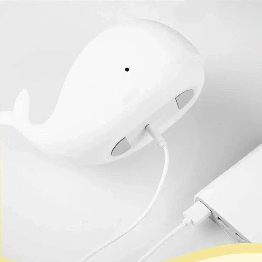 Whale-Shaped USB Rechargeable Night Light for Kids
