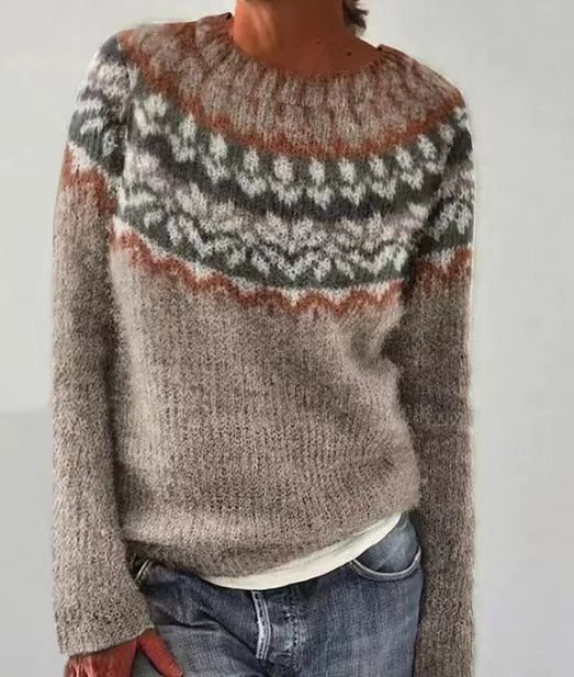 Vintage-Inspired Women's Knitted Winter Sweater