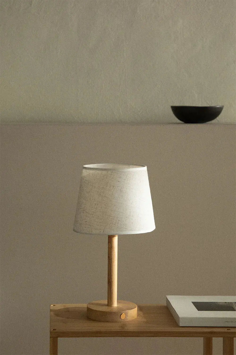 Rechargeable Wooden LED Night Light – Modern Cordless Lamp