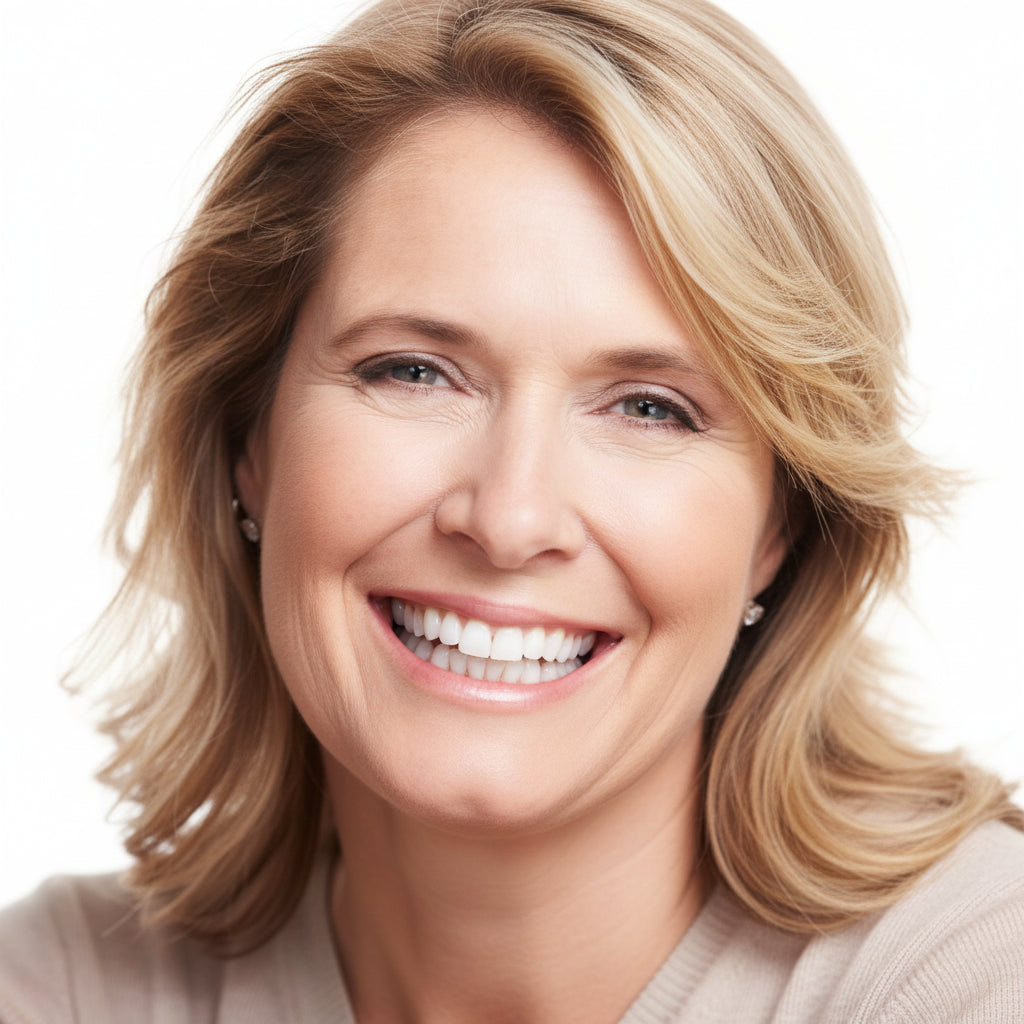 White Dental Prosthesis with Comfortable Lenses for a Radiant Smile
