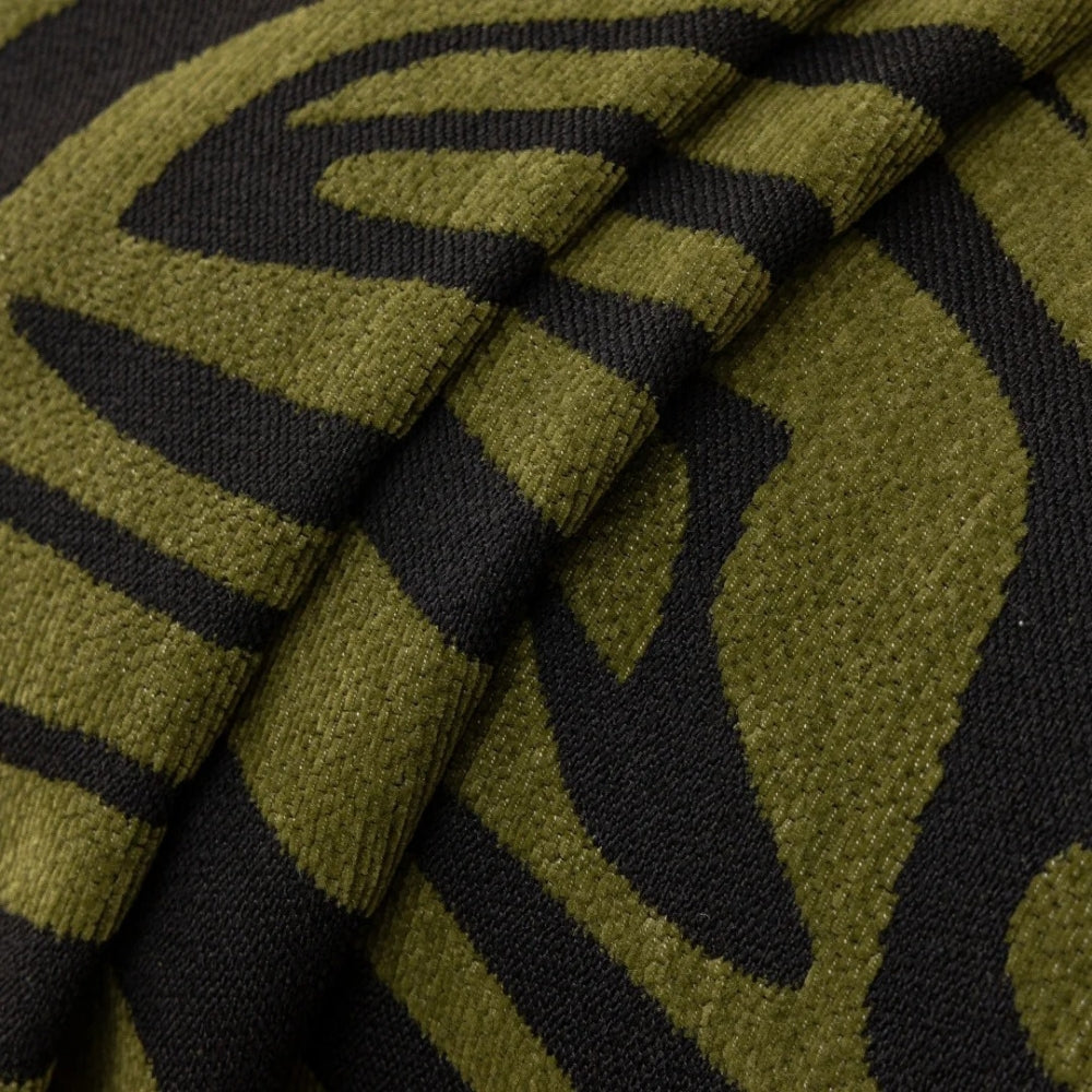 Chenille Zebra Print Sofa Cover with Tasselled Edges