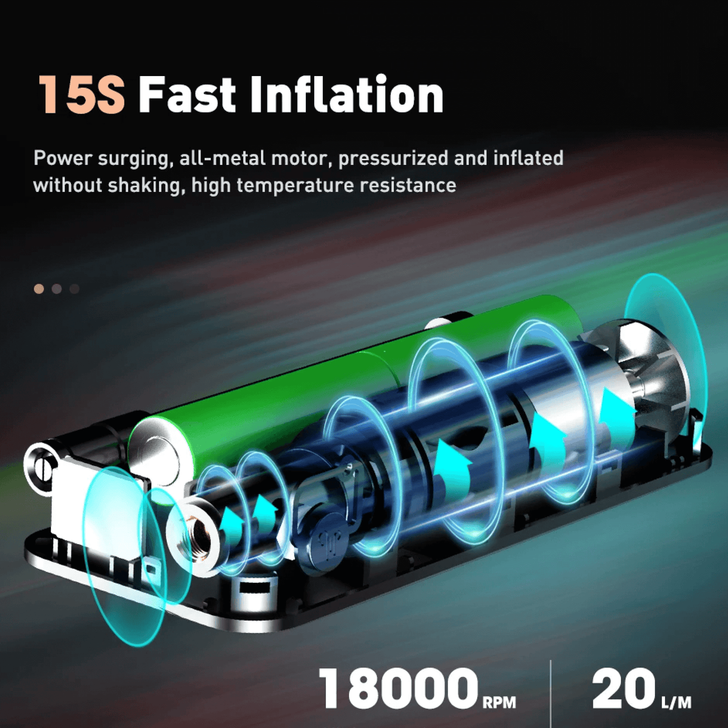 Compact Wireless Tire Pump with Built-in Light