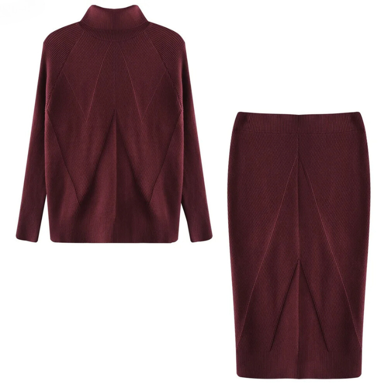Elegant Turtleneck Knit Set for Women