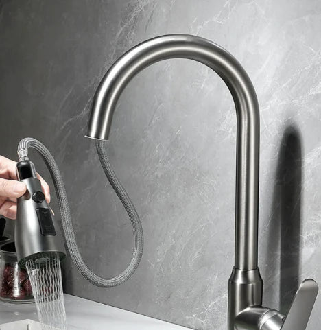 Pull-Out Spray Kitchen Faucet in Brushed Nickel or Matte Black
