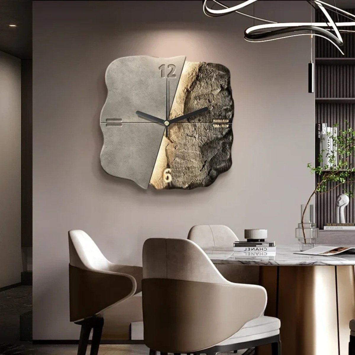 3D Sandstone Texture Quartz Wall Clock