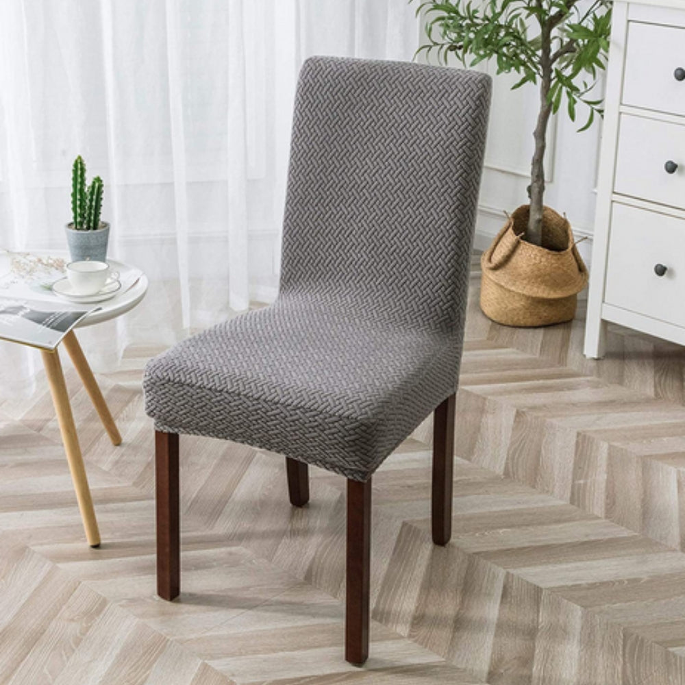 Stretch Jacquard Velvet Dining Chair Cover