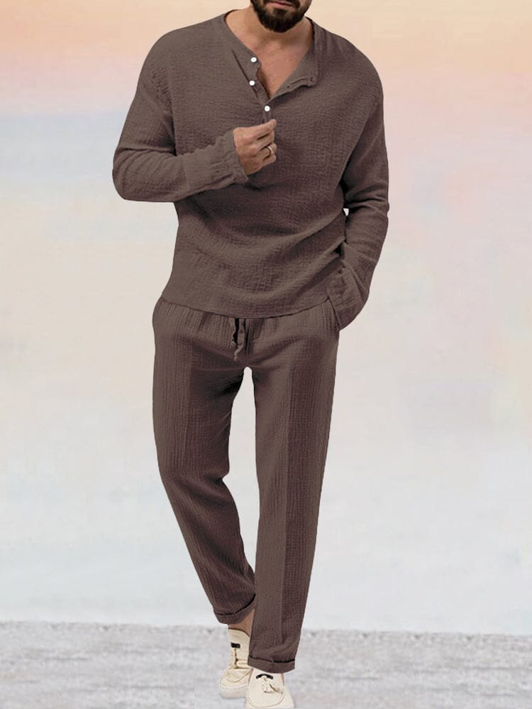 Men's Breathable 100% Linen Summer Set
