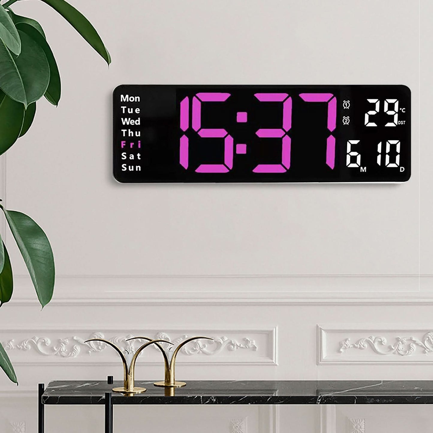 Digital Clock with Night Light and Automatic Brightness Adjustment