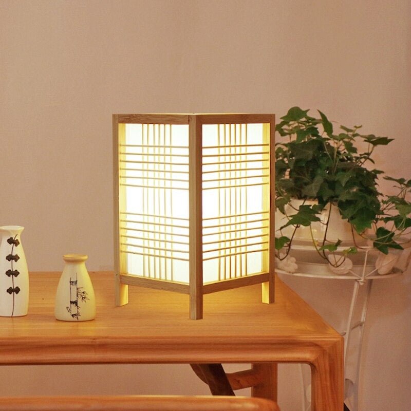 Japanese Zen Style Bamboo Table Lamp