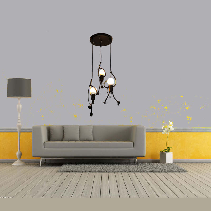 Retro Iron Man Pendant Light with Adjustable Length