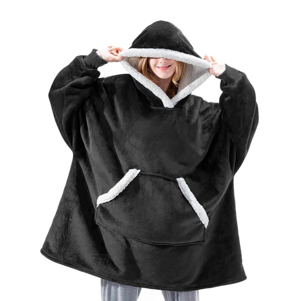Luxurious Sherpa Fleece Hoodie Blanket with Pockets