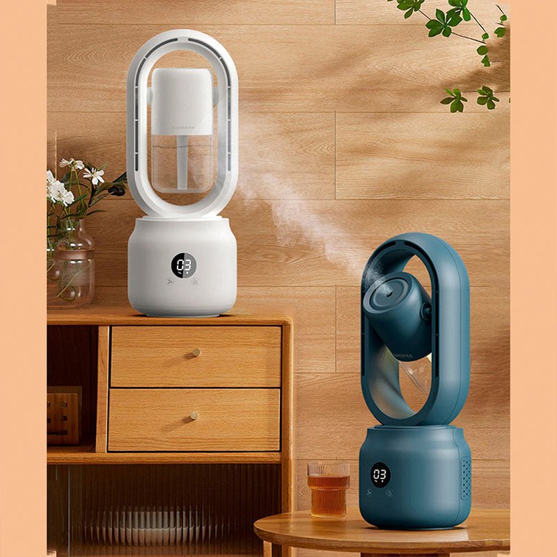 Bladeless Fan with Humidifier and LED Night Light