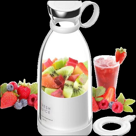 Compact Portable Smoothie Mixer with Built-in Fruit Container