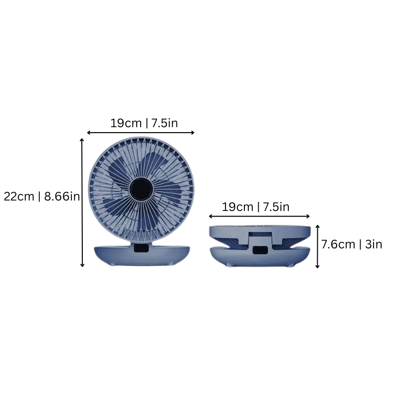 Compact 120° Oscillating Table and Wall Fan