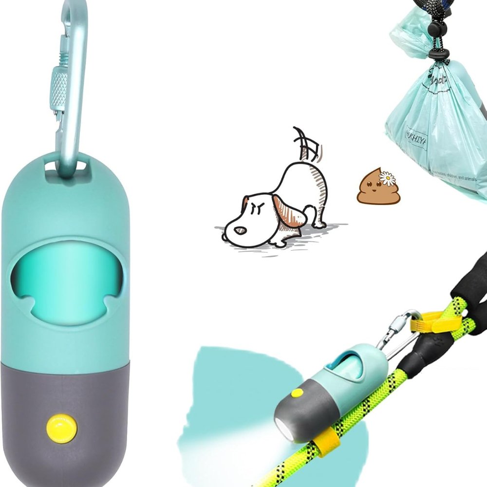 LED Light Dog Poop Bag Dispenser with Biodegradable Bags