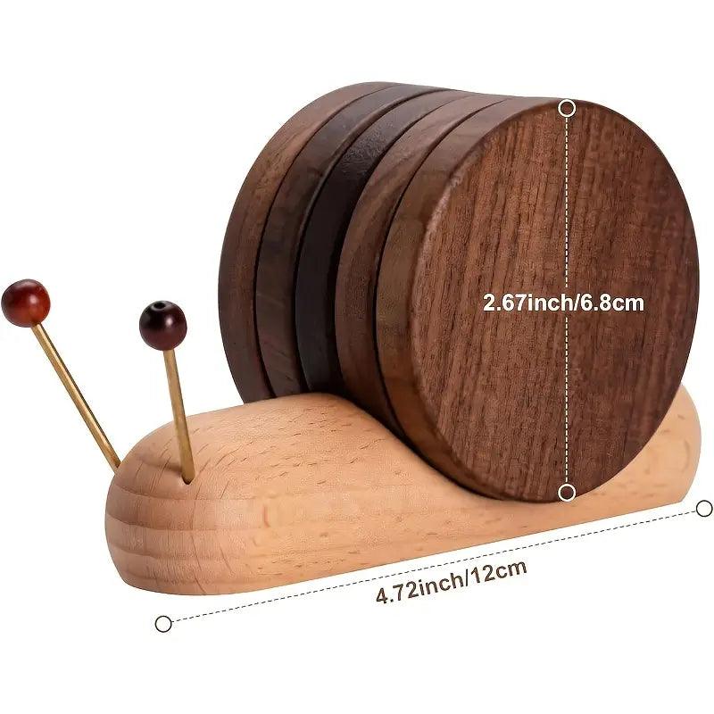 Wooden Coaster Set with Tree Trunk Design for Table Protection