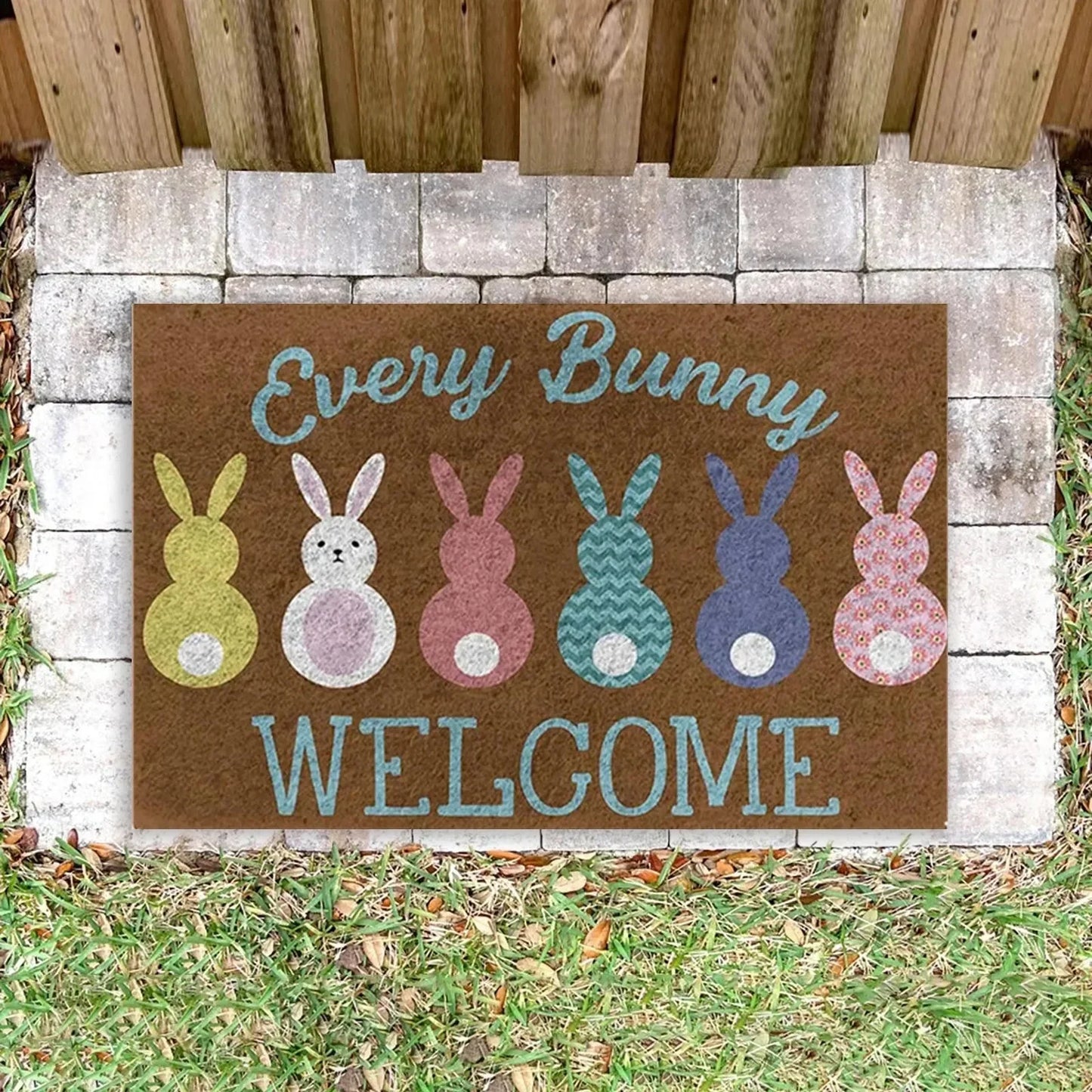 Non-Slip Cartoon Bunny Rabbit Doormat 24 x 16 Inch