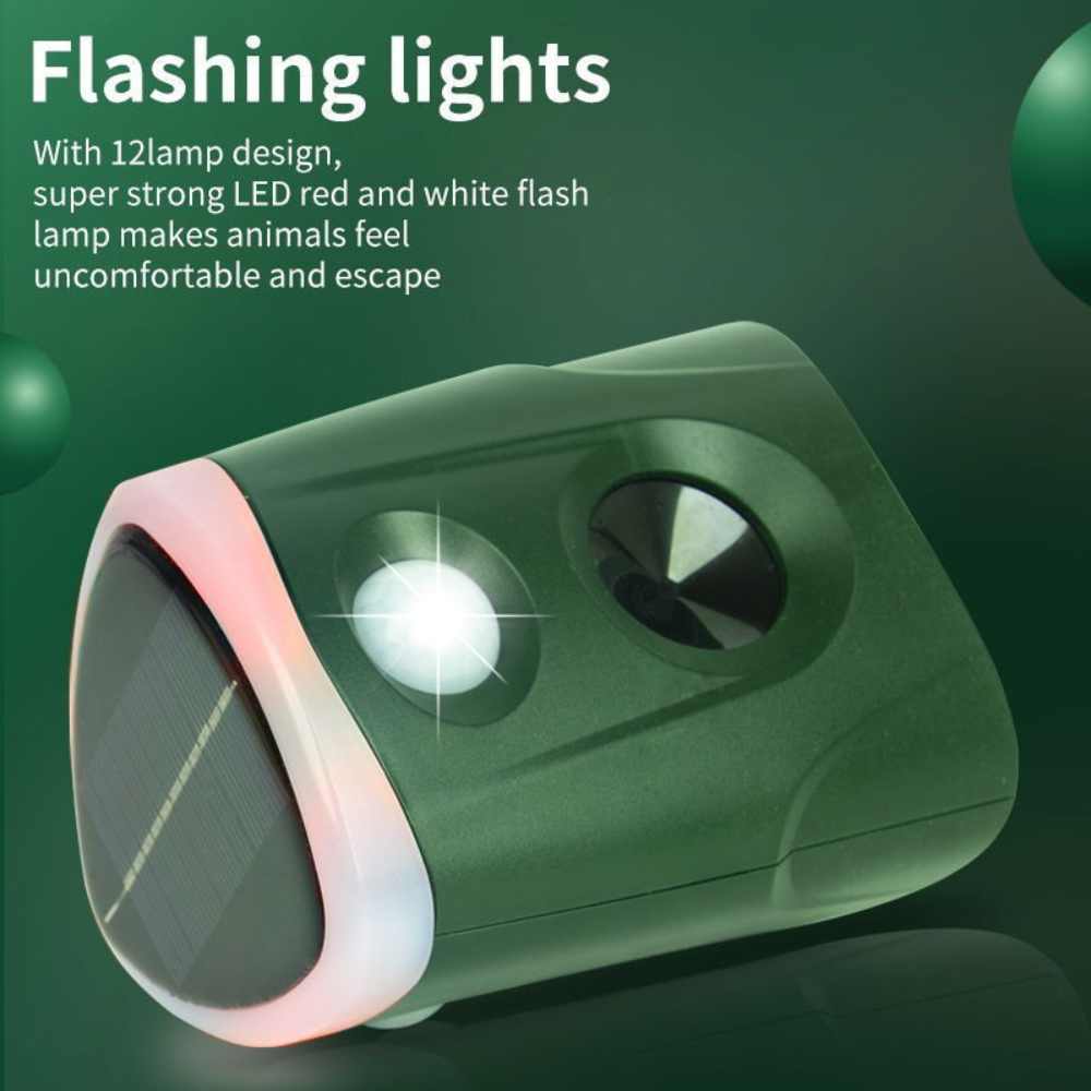 360° Ultrasonic Animal Deterrent Solar-Powered Repeller