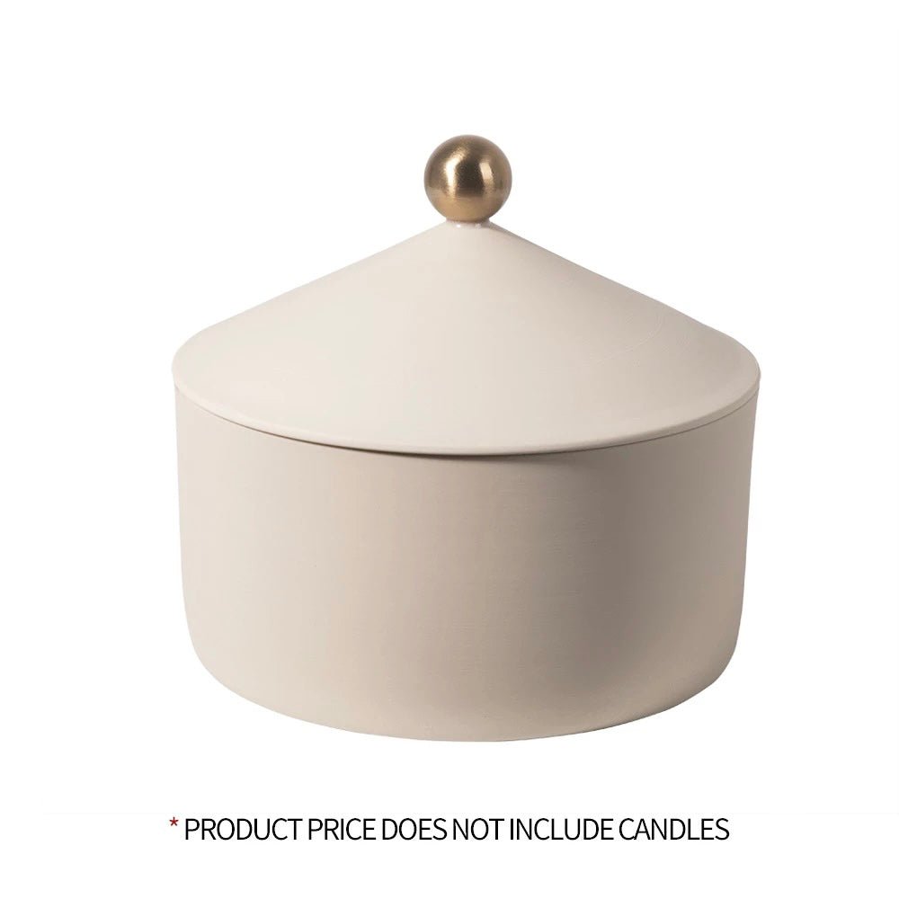 Ceramic Candle Holder with Gold Lid