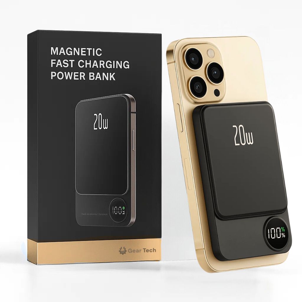 Magnetic Power Bank 10000mAh with Fast Wireless Charging
