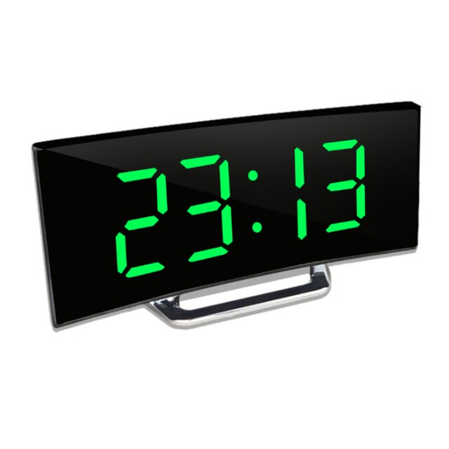Curved LED Digital Clock with Large Display and Adjustable Brightness
