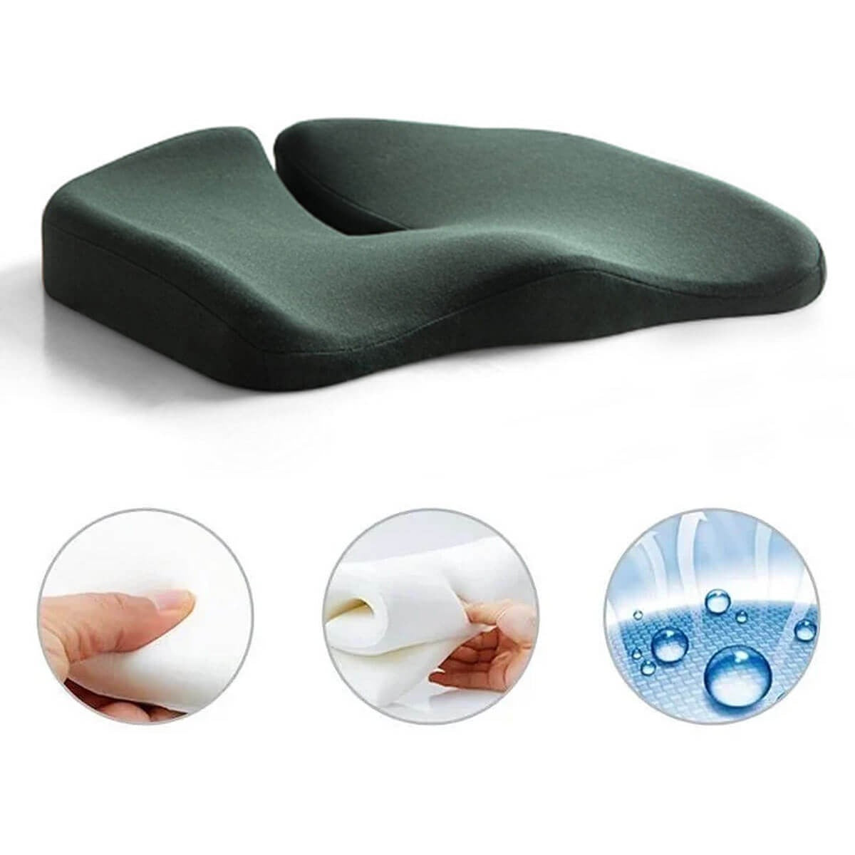 Ergonomic Memory Foam Seat Cushion for Back Pain Relief